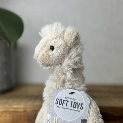 Jellycat Small Bashful Llama - Little Llama Light Beige Beanie Plush Teddy 8”
