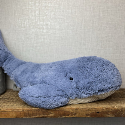 Jellycat Large/Huge Wilbur Whale 18” Big Blue Soft Whale Plush Beanie Retired 