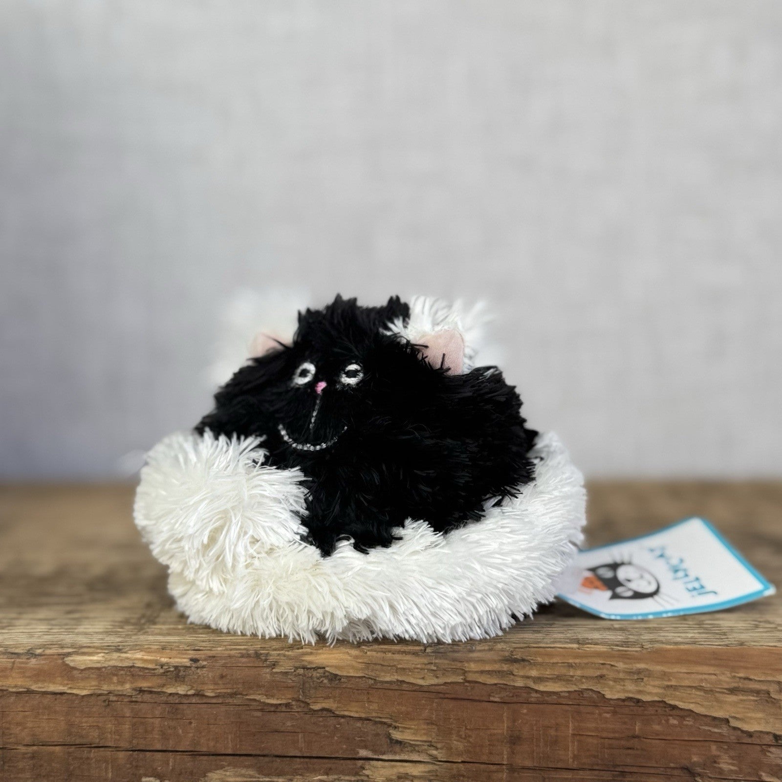 Jellycat Furry Curlikitty Black - New With Damaged Paper Tags Vintage Tiny 4”
