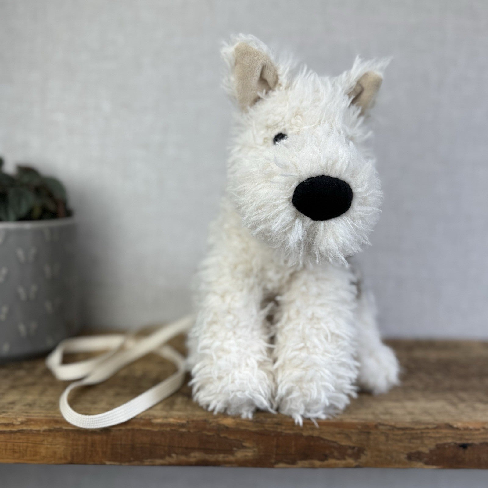 Jellycat Munro Scottie White Westie Dog Bag Soft White Dog Bag Plush 12"