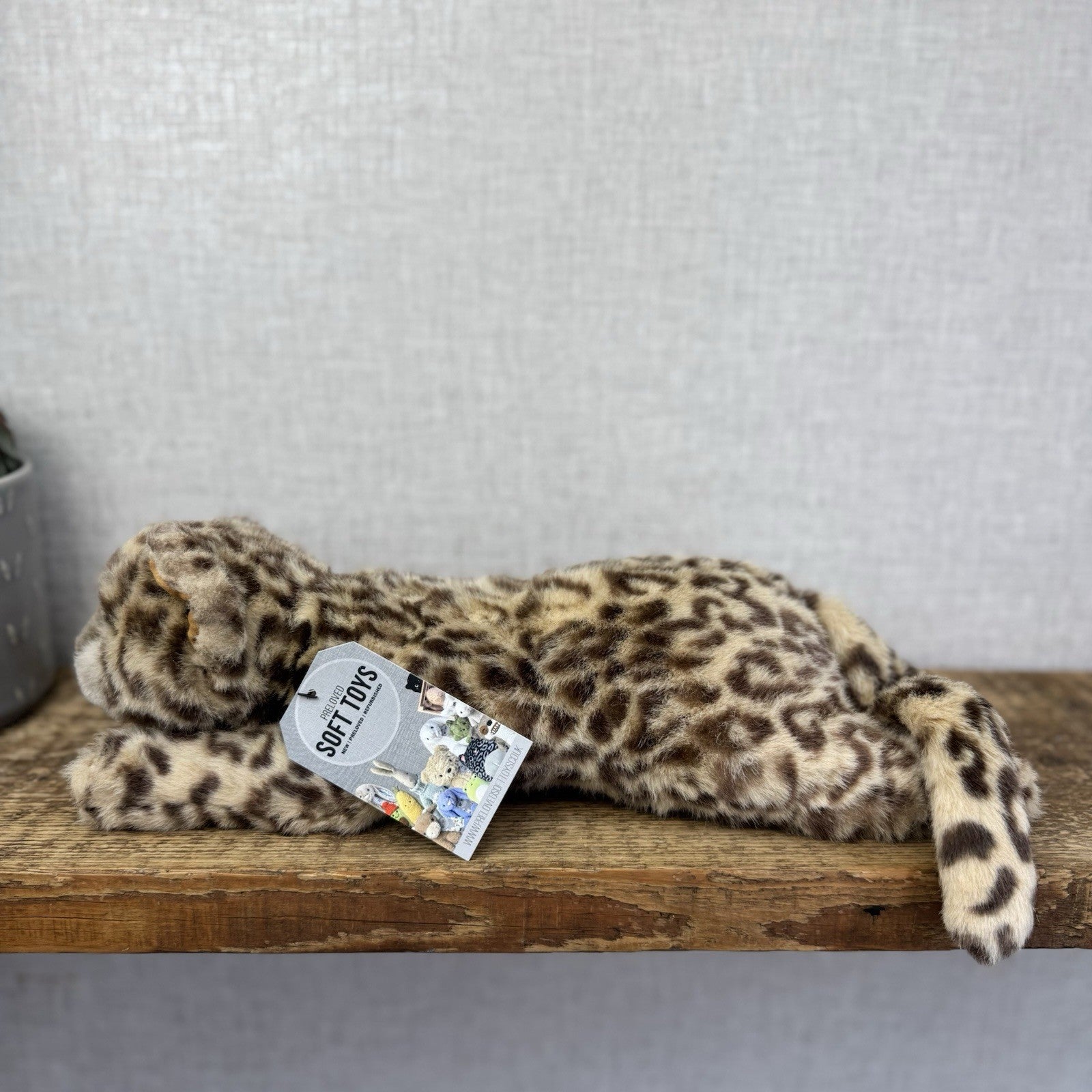 Ty 1991 Chi Chi Cheetah Leopard Plush Laying Down Vintage Floppy Cat 15”