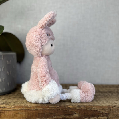 Jellycat Perky Bunny Hop - Pink Rabbit Doll Soft Toy Baby Pink Beanie Rare 12”