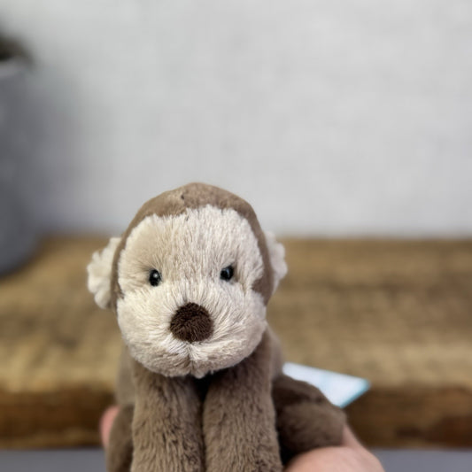 Jellycat Tiny Smudge Monkey - Mini Laying Monkey Beanie Plush New With Tags 6"