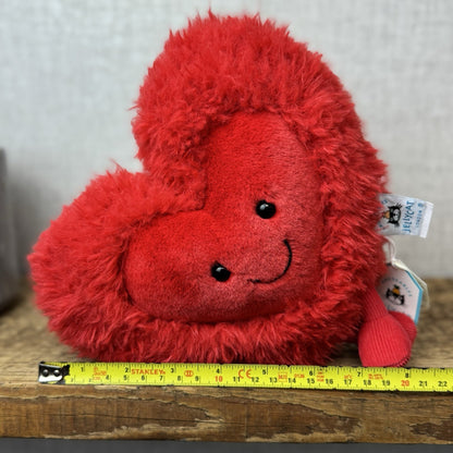 Jellycat Beatie Heart - Valentines Fluffy Red Heart Soft Toy Retired Medium 9"