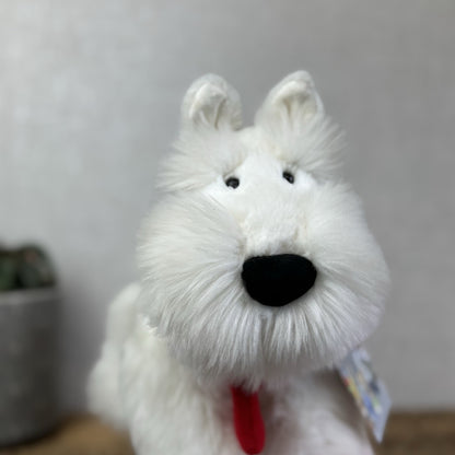 Jellycat X John Lewis Collab - Christmas Terrier Beanie Soft Toy Puppy Westie 8"