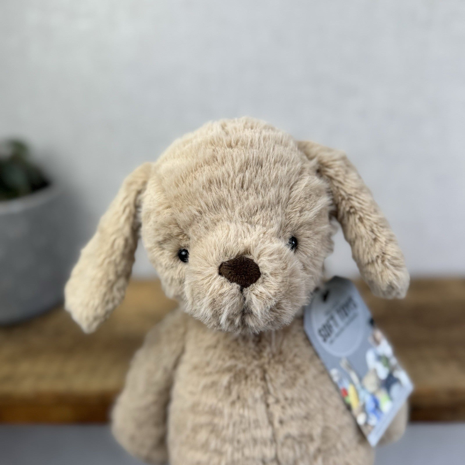Jellycat Rolie Polie Puppy - Textured Beige Retired Puppy Soft Toy NWOT 12"