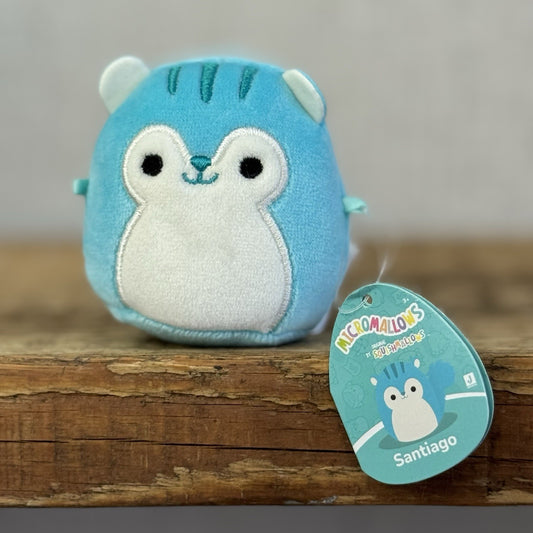 Squishmallow Micromallow With Tag -Blue Squirrel Santiago (Multi Buy Discount)