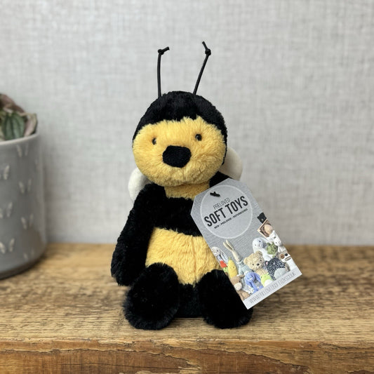 Jellycat Small Bashful Bumble Bee - Older Style Fabric Wings Small Bee Beanie 8"