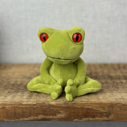 Jellycat Tad Tree Frog - Retired Velour Big Red Eye Beanie Mini Size With Tag 6”