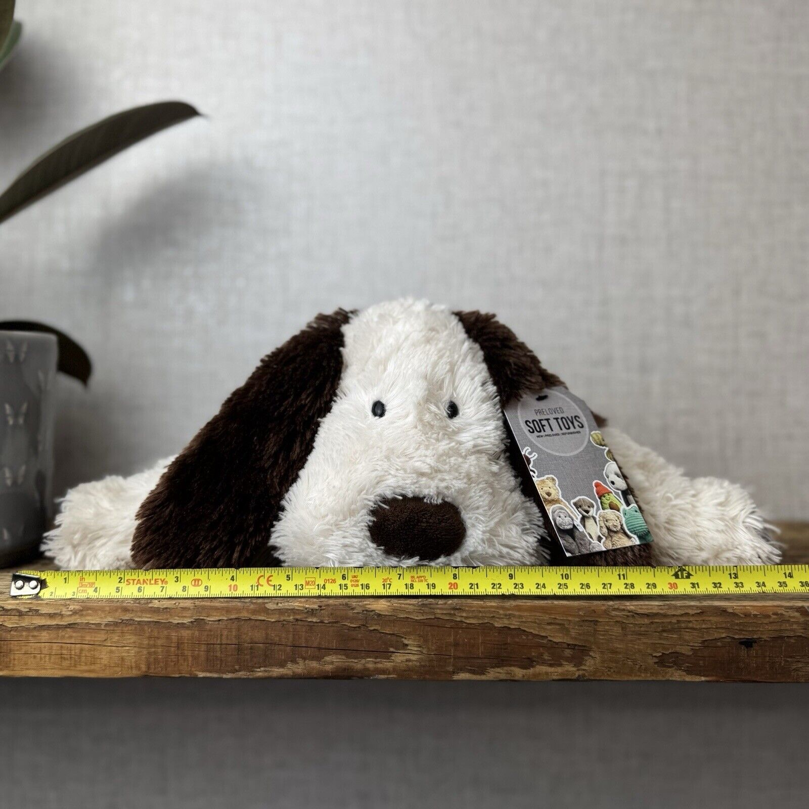Jellycat Medium Truffles Dog - Cream/Brown Floppy Dog Pillow Beanie Retired 14”