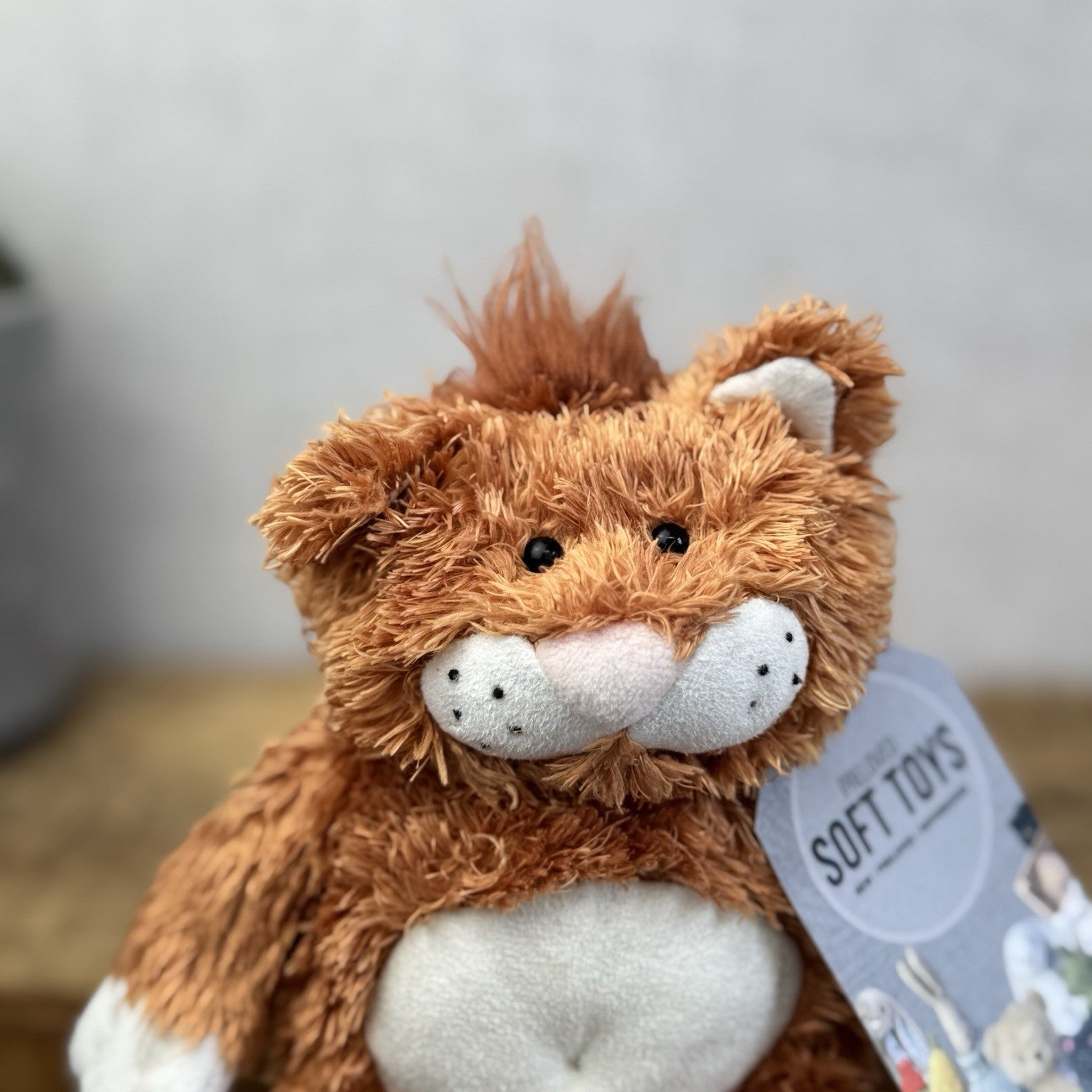 Jellycat Fred The Alley Cat - Vintage Ginger Scruffy Cat Soft Toy Collectible 8"