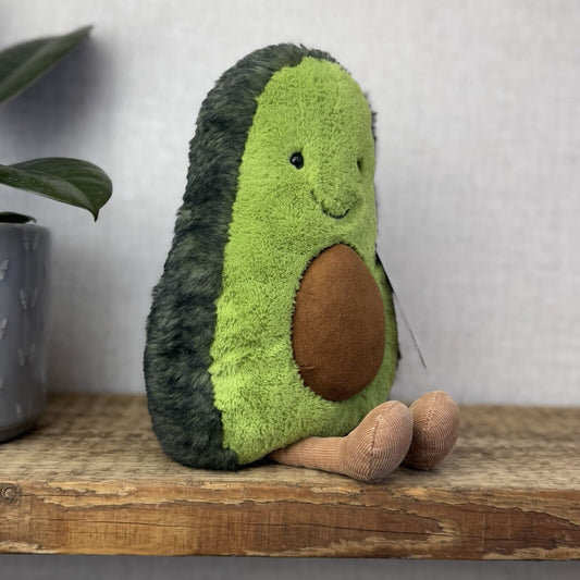 Jellycat Amuseable Avocado Medium - Soft Toy Food Play Green Fluffy Avocado 12”