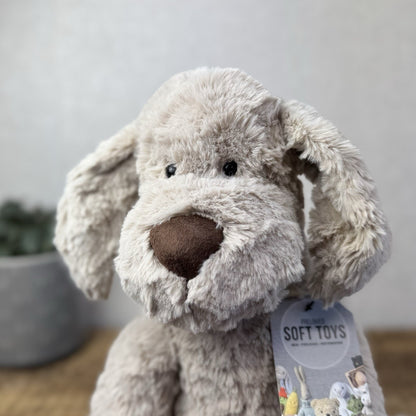 Jellycat Large Riley Fuddlewuddle Pup - Light Grey White Company Exclusive 12"