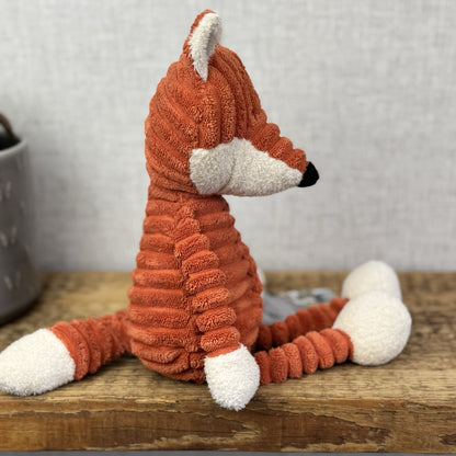 Jellycat Baby Cordy Roy Fox Soft Toy Beanie - Red Fox Corduroy Plush Beanie 12"