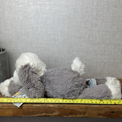 Jellycat Smudge Puppy - Medium Grey & White Puppy Floppy Plush Toy Medium 14"