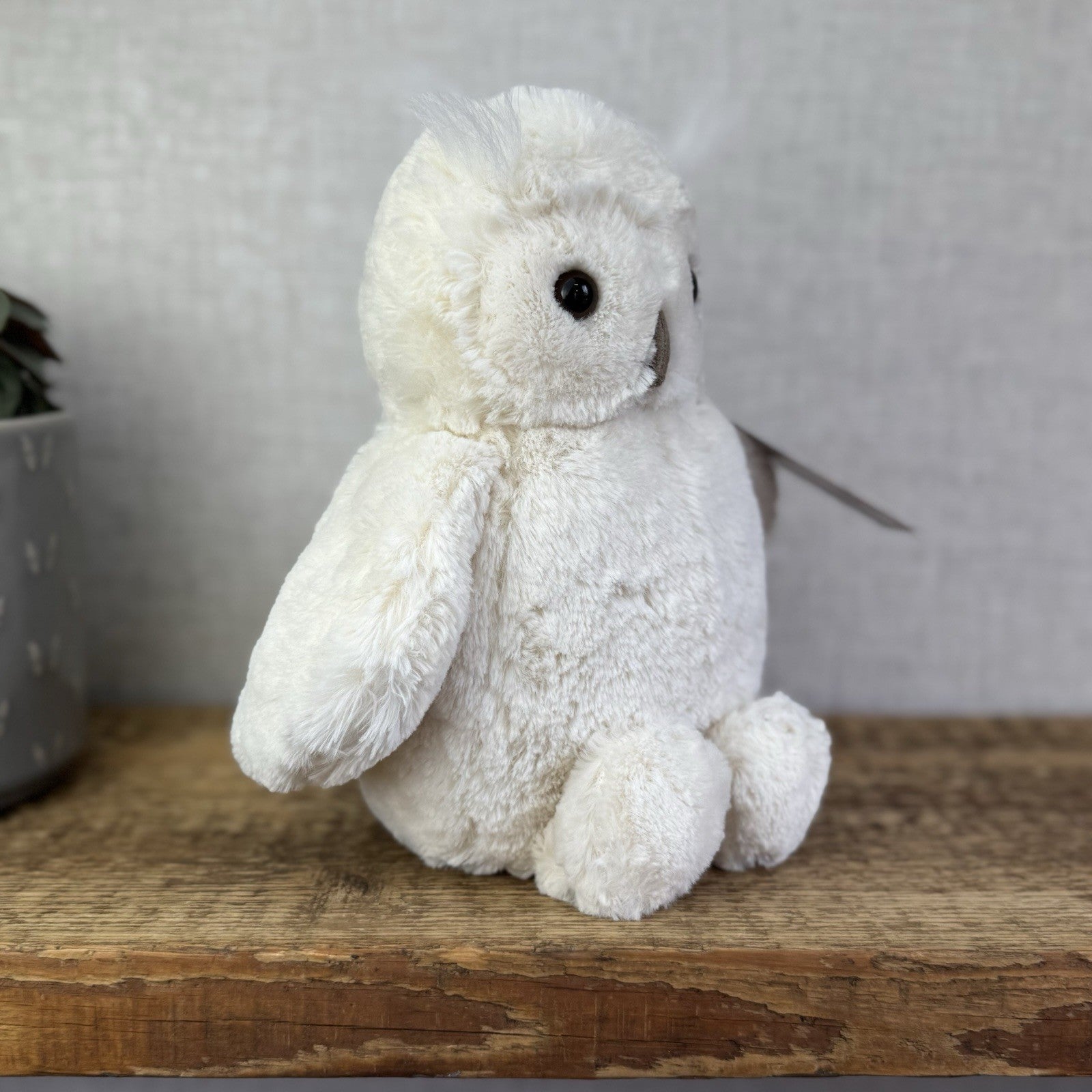 Jellycat Medium Bashful Owl - White Owl Beanie Soft Toy Retired Plush 12"