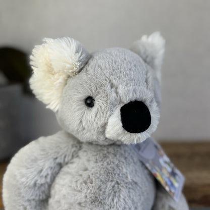 Jellycat Benji Koala Medium - Retired Soft Grey Beanie Koala Snugglet 14"