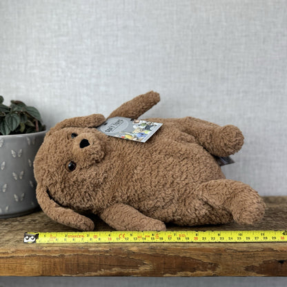 Jellycat Amore Dog - Large Textured Tan Dog Plush Toy Sleepy Puppy 11"