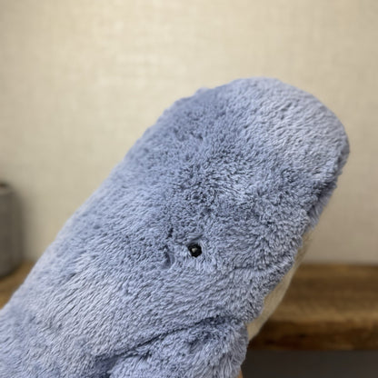 Jellycat Large/Huge Wilbur Whale 18” Big Blue Soft Whale Plush Beanie Retired 