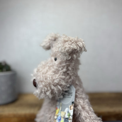 Jellycat Large Scamp Pup - Curly Beige Terrier Soft Toy Beanie Vintage 18"