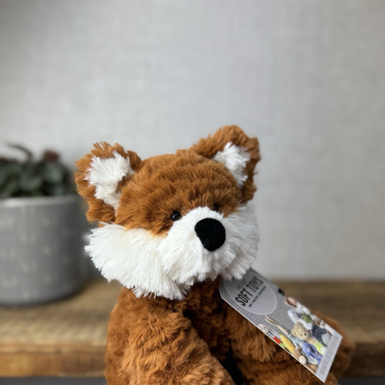 Jellycat Medium Fuddlewuddle Fox - Textured Sitting Fox Wild Soft Toy Beanie 8"