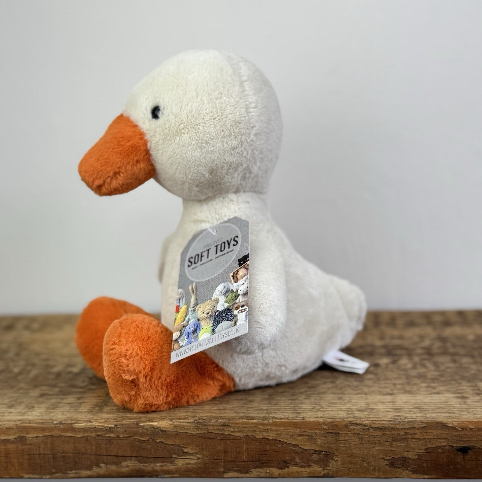 Jellycat Nimbus Duck - Small Short Fur Cream Duckling Soft Toy Retired 10"