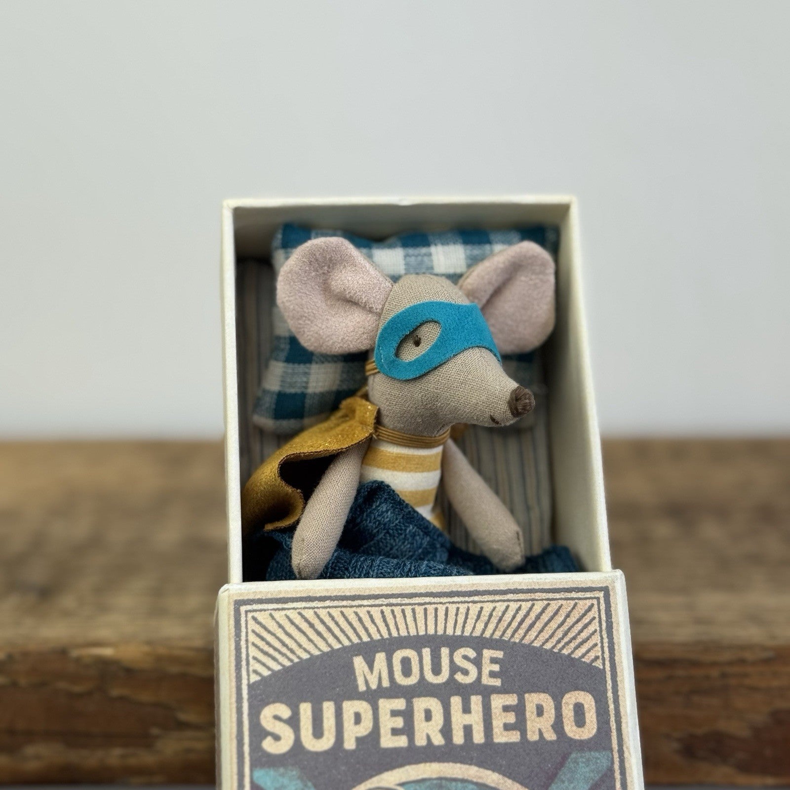 Maileg Superhero Mouse - Big Brother In Matchbox - New In Box