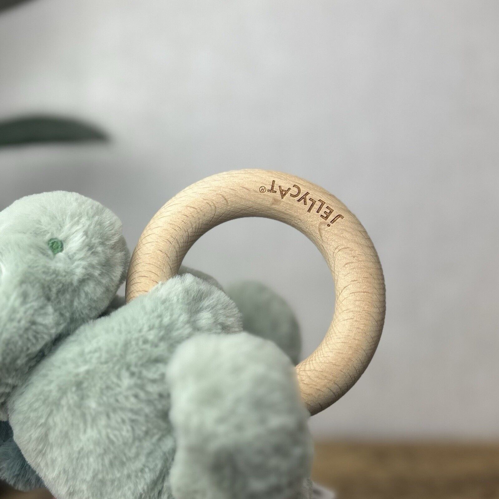 Jellycat Shooshu Dinosaur Wooden Teething Ring Rattle 6" Soft Toy Comforter