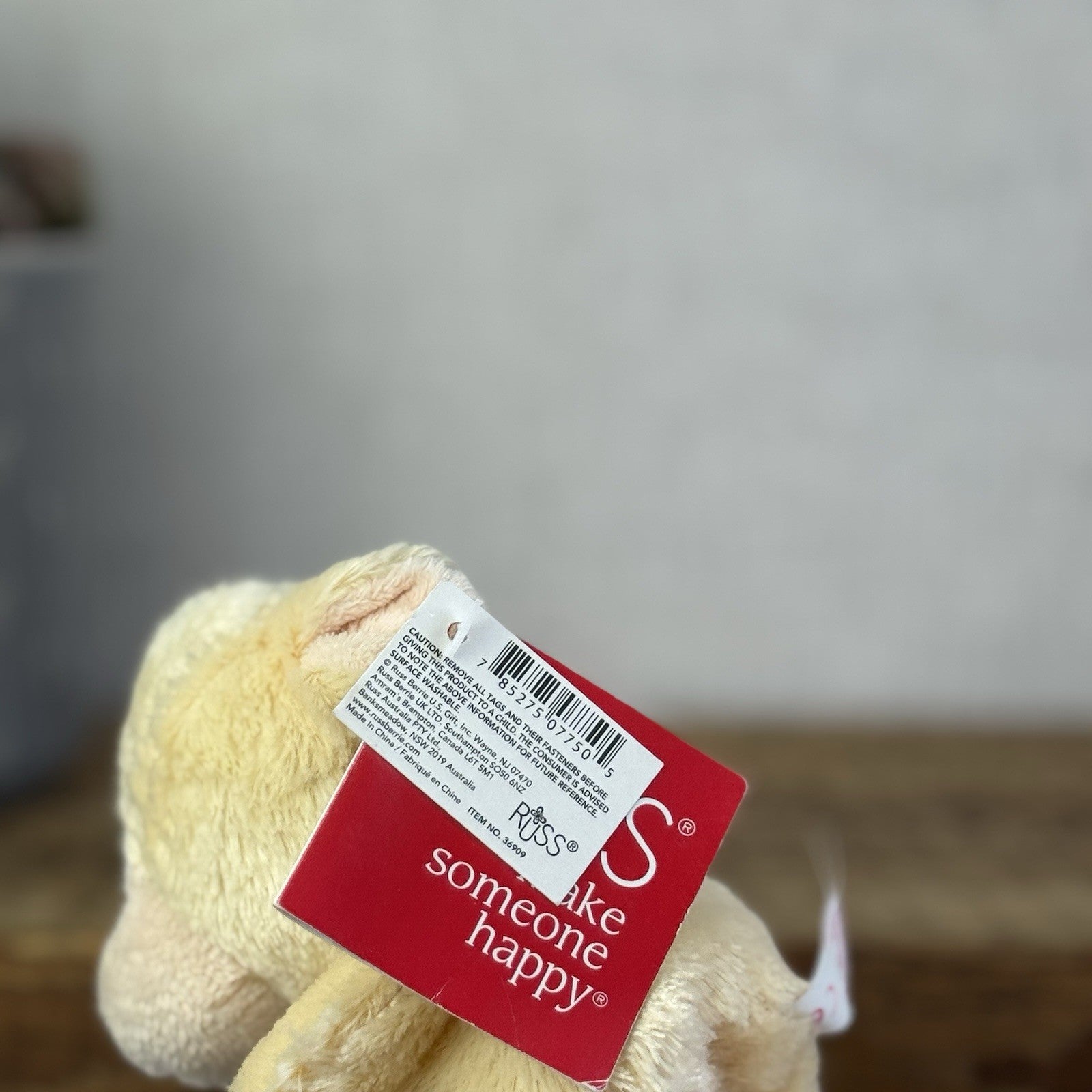 Russ Berrie Luvvies - Lamb/sheep Small Pudding Beanbag Soft Toy With Tags 5”