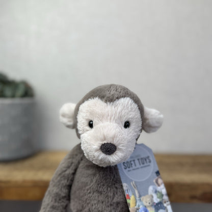 Jellycat Small Snugglet Brodie Monkey - Small Brown Monkey Soft Retired 11" (#2)
