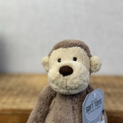 Jellycat Small Bashful Monkey Retired Small Brown Beanie Monkey Retired 8" (#2)