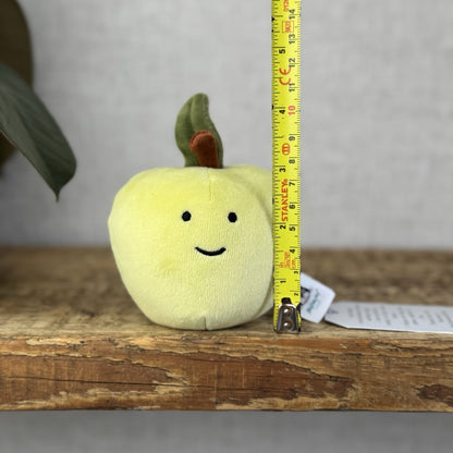 Jellycat Fabulous Fruit Apple - Green Apple Velour Play Food Soft Toy Beanie 4”