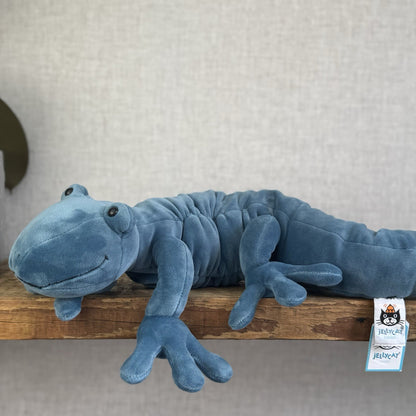 Jellycat Zigzag Gecko - Blue Velour Large Beanie Lizard Rare With Tags 22"