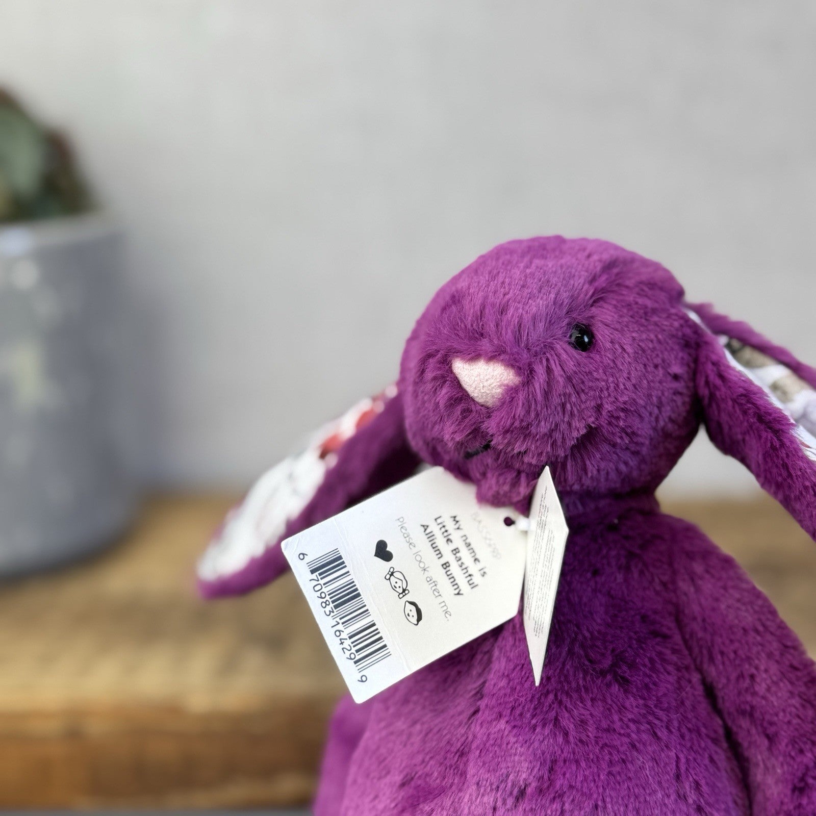 Jellycat Little Bashful Allium Bunny Custom - Blossom Bunny Purple Small NWT 8"