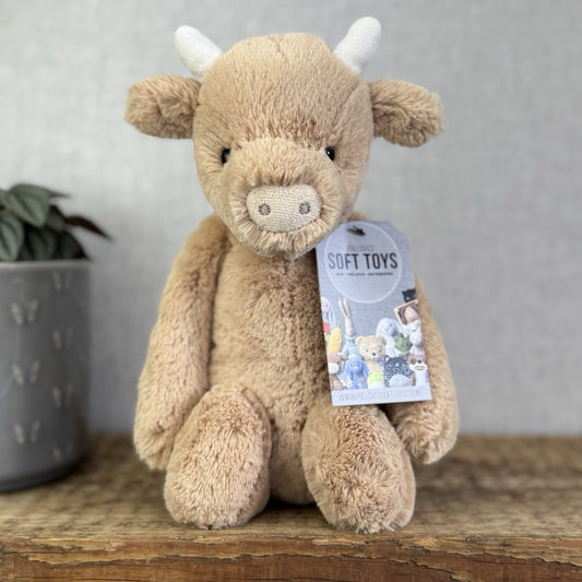Jellycat Bashful Cow - Tan Golden Brown Cow Medium Soft Toy Retired 12"