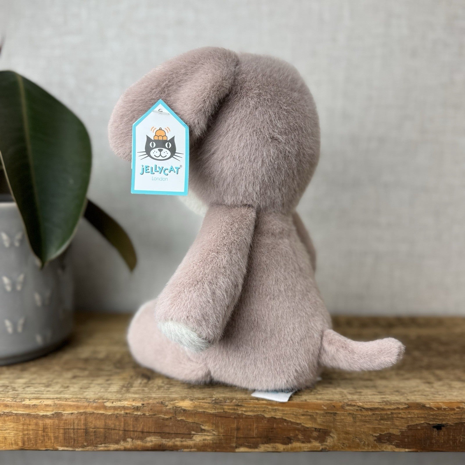 Jellycat Beepi Dog Medium Fluffy Soft Light Brown Plush Beanie With Tags 10”