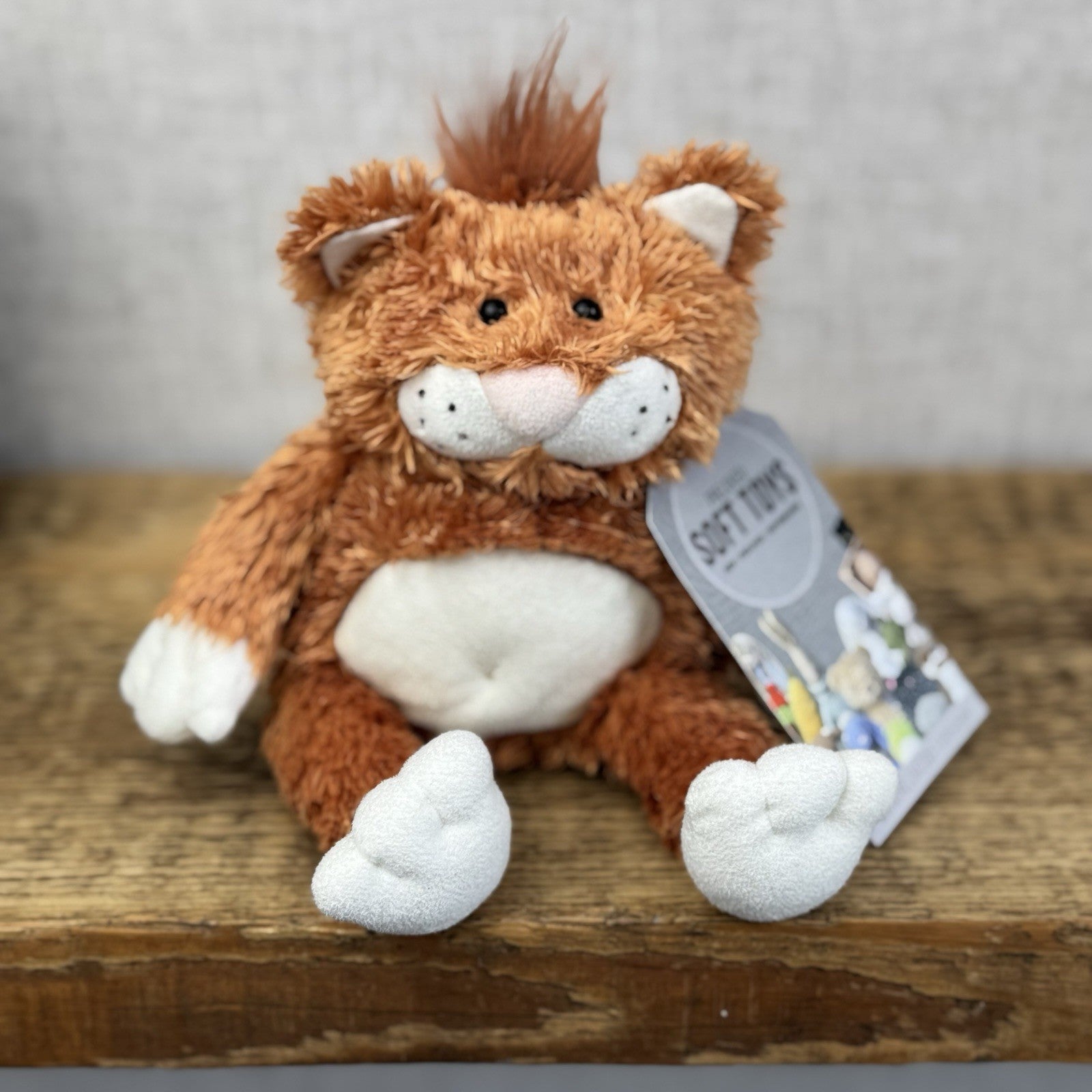 Jellycat Fred The Alley Cat - Vintage Ginger Scruffy Cat Soft Toy Collectible 8"