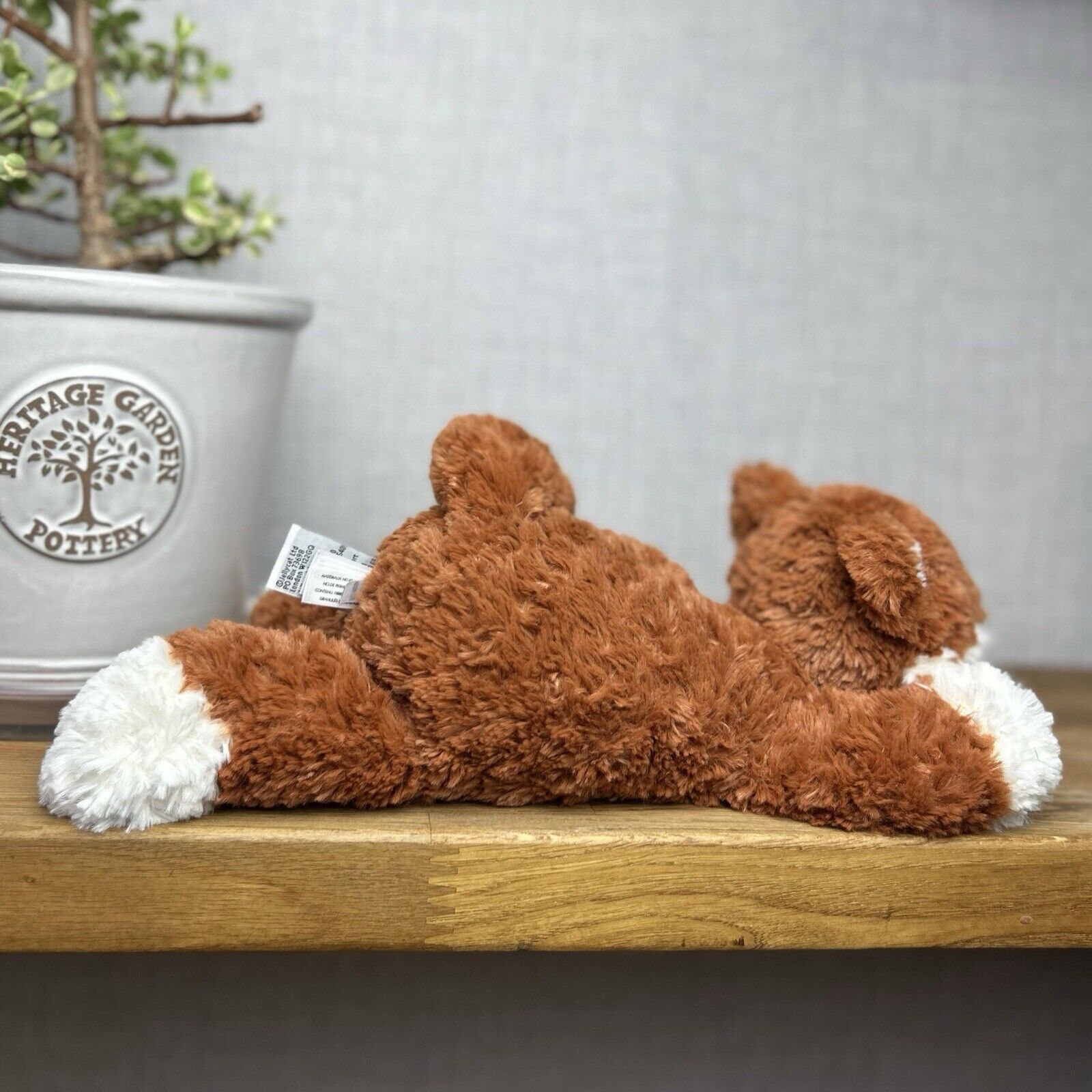 Jellycat Tumblie Fox - Laying Curly Fur Fox Plush Beanie - Lying Fox Medium 12"
