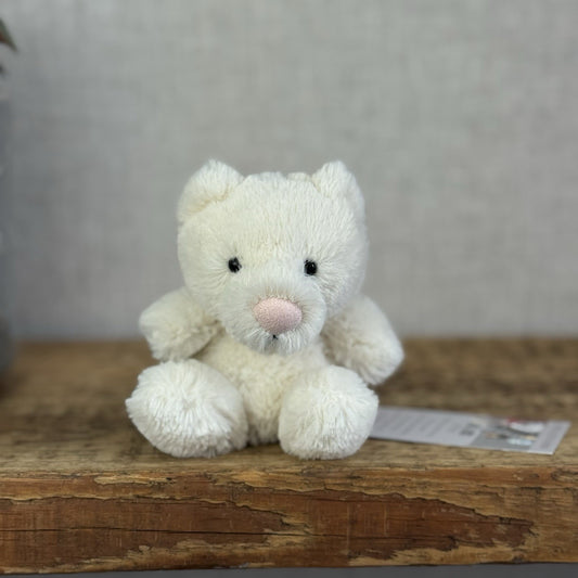 Jellycat Baby Poppet Cream Cat - Tiny Cream Mini Cat Kitten Soft Toy 4"
