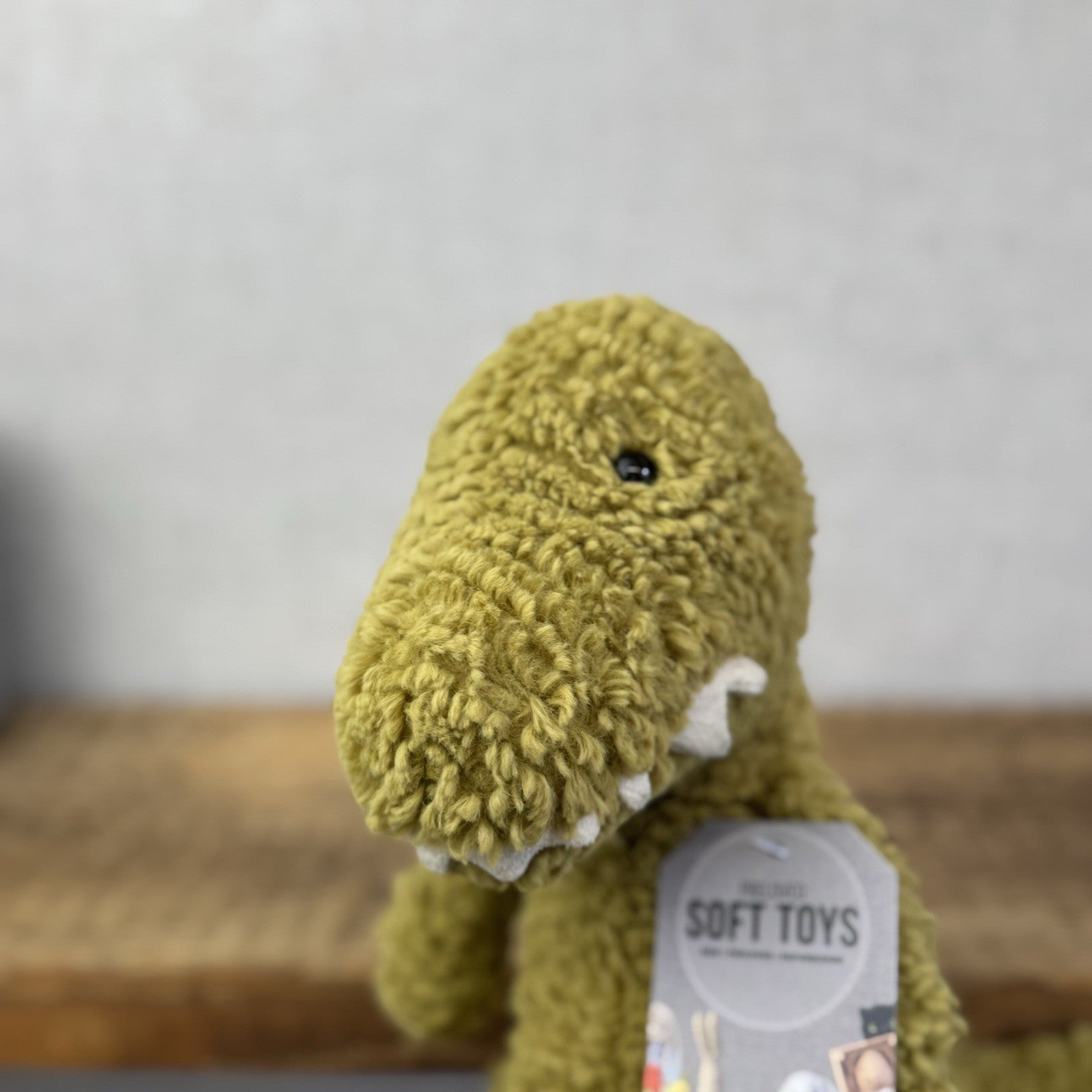 Jellycat Quangle Wangle Dinosaur - Green Textured Sitting Dinosaur Beanie 12"