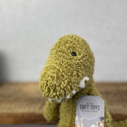 Jellycat Quangle Wangle Dinosaur - Green Textured Sitting Dinosaur Beanie 12"