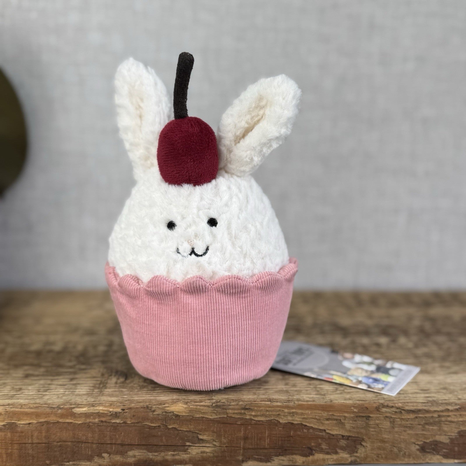 Jellycat Dainty Dessert Bunny Cupcake - Cute Bunny Cupcake Soft Toy Beanie 7”
