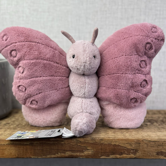 Jellycat Medium Beatrice Butterfly - Soft Pink Butterfly Beanie Display Retired