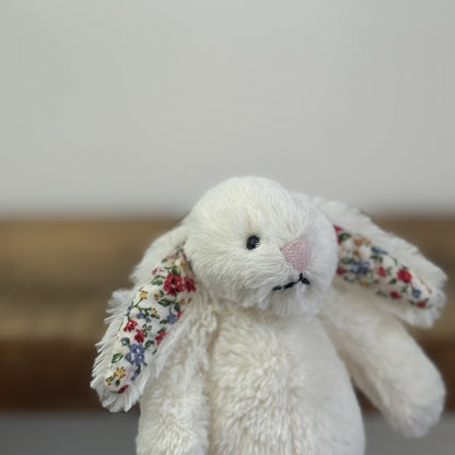 Jellycat Tiny Cream Blossom Bunny- Mini Cream Bunny Blossom/Floral Ears 5"