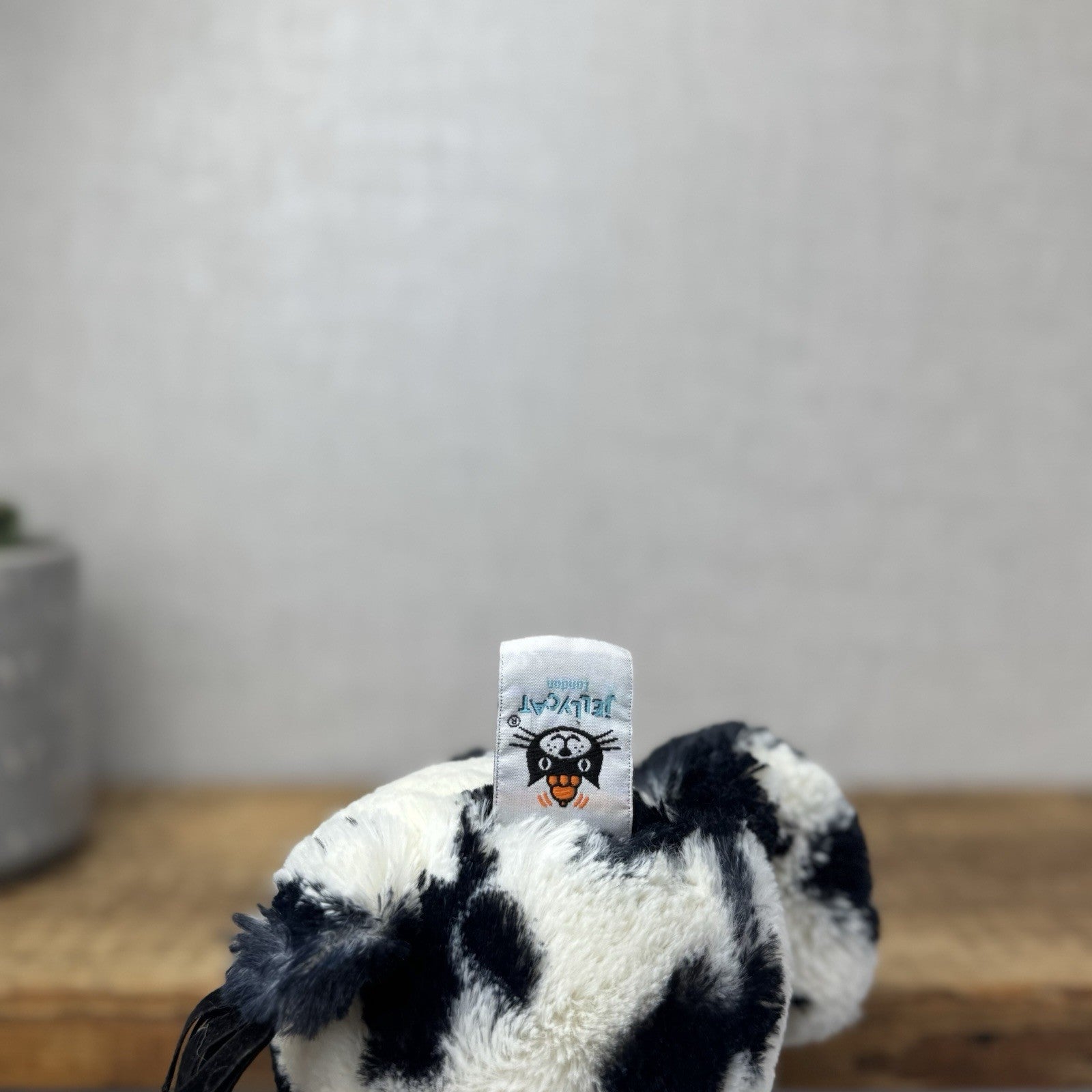 Jellycat Medium Bashful Cow Calf - Beanie Cow Spotty Black White Farm Plush 12"