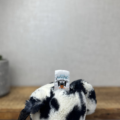 Jellycat Medium Bashful Cow Calf - Beanie Cow Spotty Black White Farm Plush 12"
