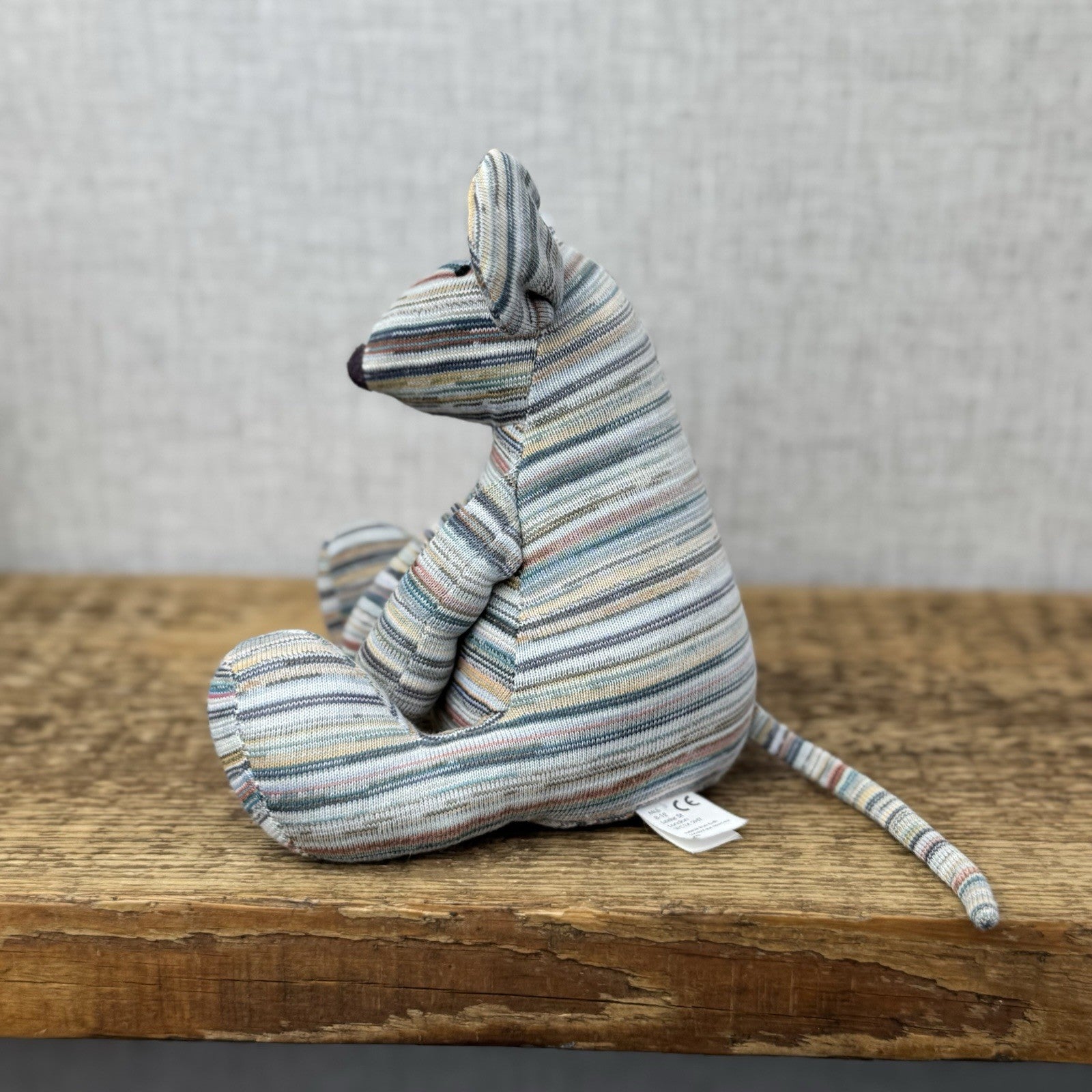 Muji X Jellycat Collaboration Mouse Stripe Retired - Recycled Yarn Soft Toy