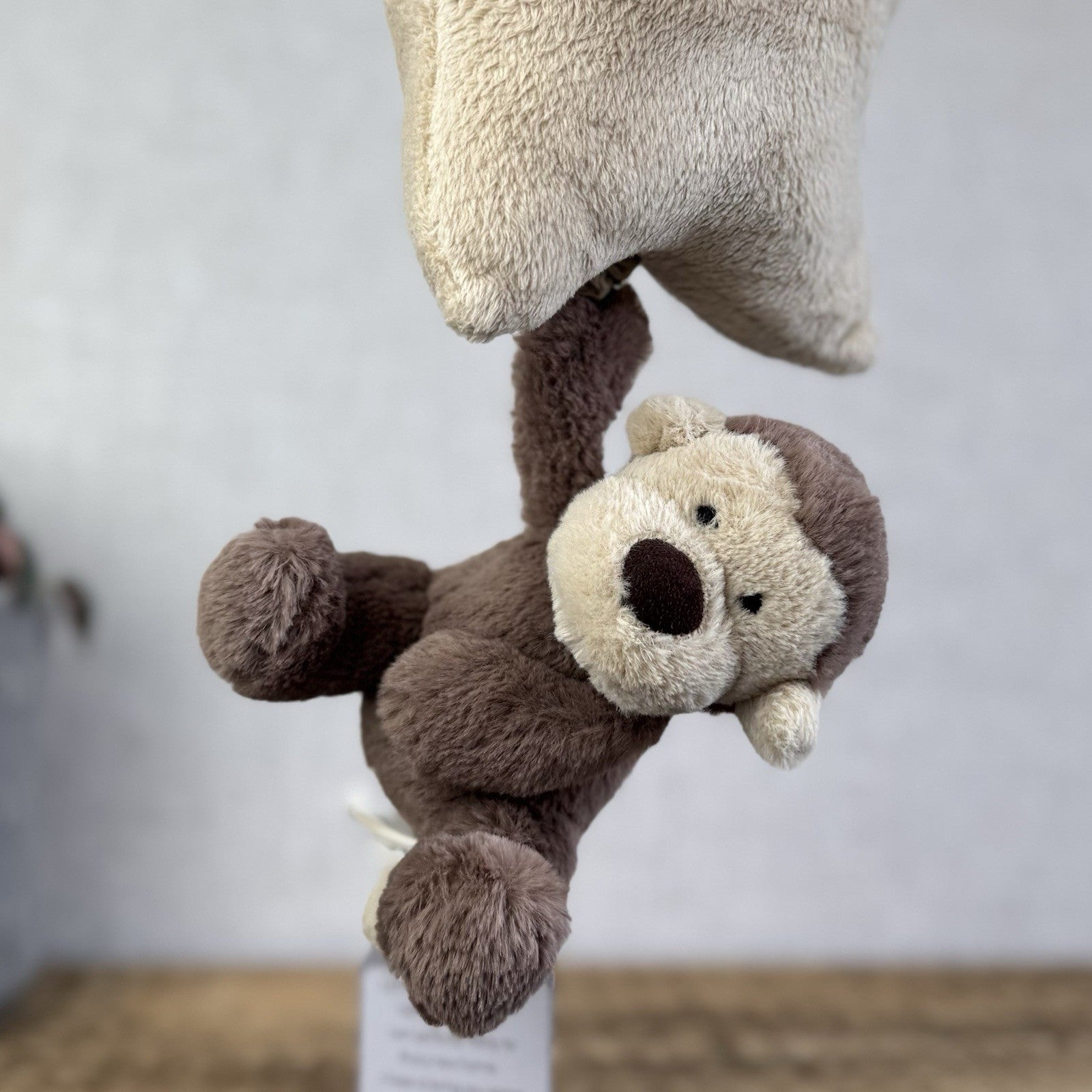 Jellycat Bashful Monkey Musical Pull - Brown Monkey Stars Lullaby Retired Rare