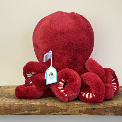 Jellycat Cranberry Octopus - Large Red Octopus Beanie Retired BNWT 16"