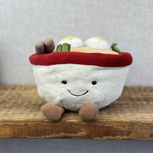 Jellycat Amuseable Ramen Bowl Retired - Bowl Noodles Food Plush Beanie NWOT 5"